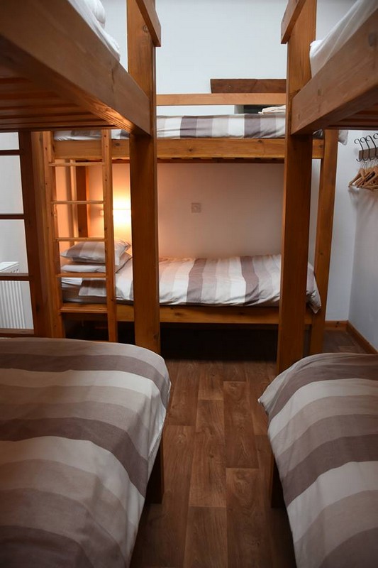 Bunks and hanging space for clothes